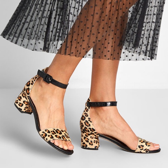Anthropologie Shoes - Leopard Print Classic 2 Strap Chunky Heel Sandal